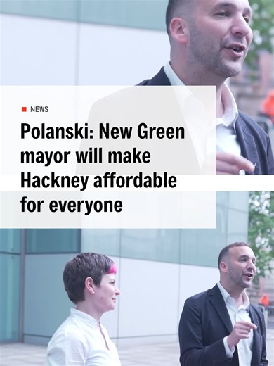 Green Party Leader Zack Polanski says new Green Mayor Zoë Garbett will make Hackney a place where everyone can afford to live in. On Friday, Garbett won the electoral race to become mayor of the borough of Hackney, defeating Labour who have held the seat since 2002 and becoming the Green Party's first elected mayor in London. #Hackney #elections #Polanski