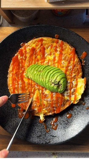 Crispy cabbage egg pancake for breakfast