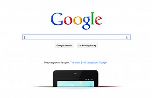 Google does rare Nexus 7 ad on its Google.com homepage