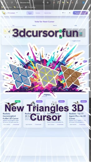 Futuristic Geometry: My 3D Triangle Cursor Collection 🔺✨
