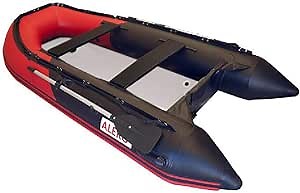ALEKO Inflatable Boats Heavy Duty Raft Fishing Boat Dinghy (320, Inflatable Deck, Red and Black)