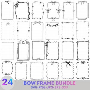 Bow Frame SVG Bundle, Elegant Bow Frames, Decorative Frame Collection for Invitations, Cards, Labels & Planners - Etsy