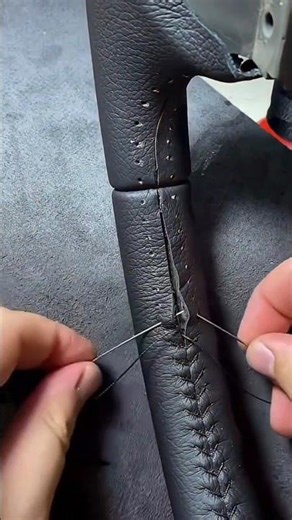 Luxury Leather Steering Cover Stitching Tutorial 🔥