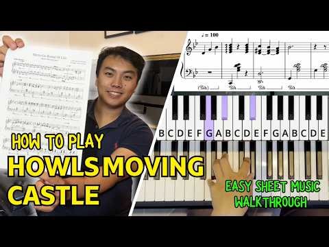 How to Play Howls Moving Castle for Beginners | Piano Tutorials