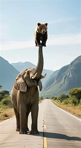 The Funniest Elephant Trick You've Ever Seen! #SurrealArt #DreamLike #FantasyAnimals #DigitalArt