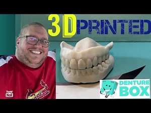 Getting the first try-in of my 3D printed Denture Box dentures.