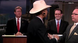 Paul Tay made quite the appearance at the Tulsa mayoral debate tonight. | KJRH