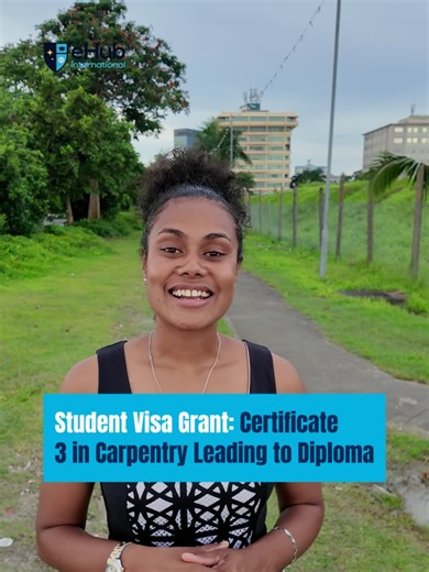 🎉 STUDENT VISA GRANTED! 🎉 Congratulations to Samuela on the successful grant of his Australian Student Visa 🇦🇺✈️ Samuela will be travelling to Australia to pursue Certificate III in Carpentry — taking a strong step toward building a skilled and secure future 🔨🏗️ This is a proud milestone, and we wish him every success as he begins this exciting new chapter of study and growth. Thank you for choosing eHub International to support your journey from start to finish 🤍 For your enquiries fill 