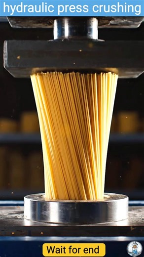 Hydraulic Press vs. Spaghetti Bundle 🍝 EXPLOSION! #Shorts