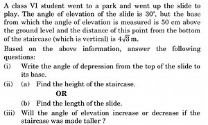 A class VI student went to a park and went up the slide to play... | Filo