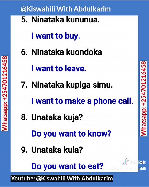 Useful Swahili Phrases: Learn How to Express Your Desires | Kiswahili with Abdul Karim