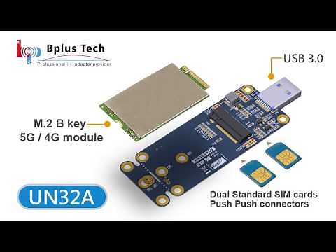 UN32A (M.2 B Key 5G / 4G / LTE Card to USB 3.0 Adapter)