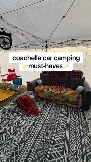 here’s a tour of our 2024 Coachella car camping setup 🌵🪩 #coachella #coachellacarcamping #coachella2024 #carcamping
