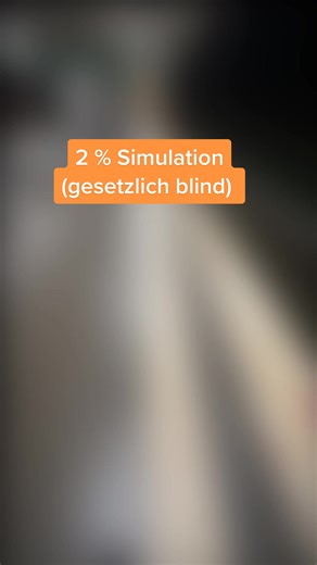 Blind zur Bahn rennen. 2 % Simulation (gesetzlich blind)
