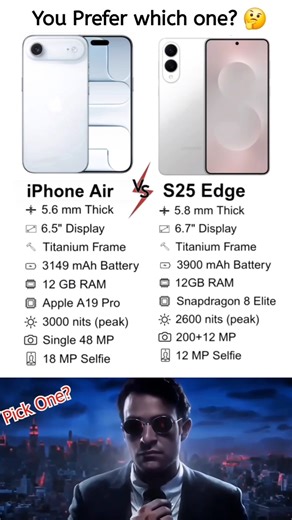 iPhone Air vs S25 Edge 😱 |which one is best Samsung ❤️ or iphone 🔥
