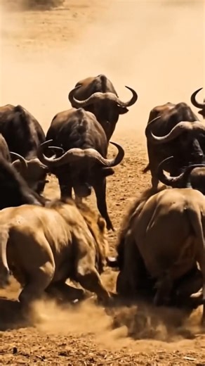 Lions vs Buffaloes: The Fiercest Herd Battle Ever Caught on Camera #lions #buffalo #wildlife