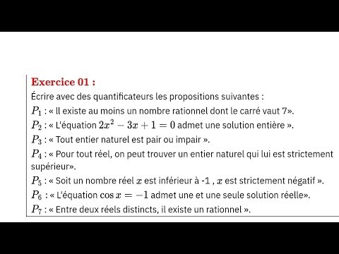 1ère SM : Exercice 1 " Comprendre les quantificateurs "