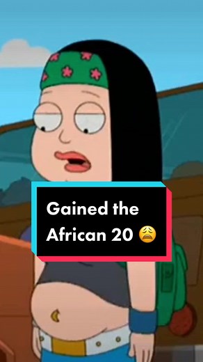 Weight Gain of Hayley. She got a big belly and gained the African 20#weightgain #bloated #fat #babybump #bellyfat #belly #unbuttoned #comedy #americandad @gracieferggg