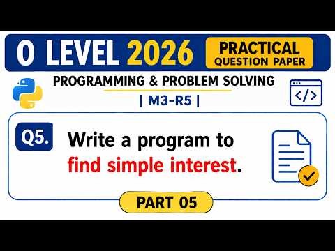 Python Program for Simple Interest | Simple Interest Program in Python | O Level M3-R5 Practical Q5