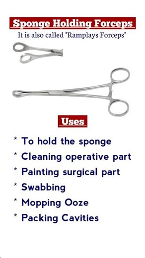 Uses of Sponge Holding Forceps | OT Instruments | Surgical Forceps #shorts #ytshorts #surgicalskills