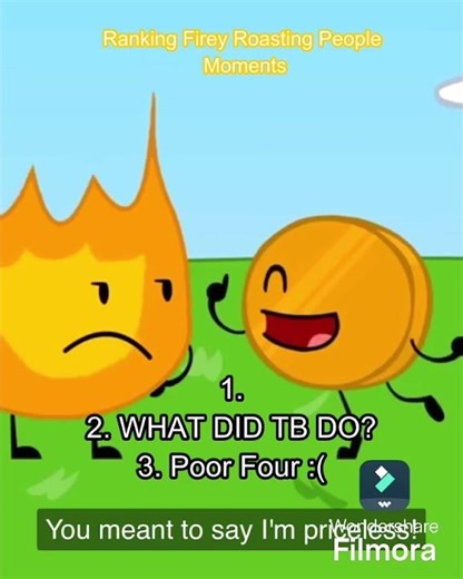 Ranking Firey Roast Moments in BFDI #bfdi #fireybfdi #rankingshorts @BFDI