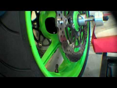 How to balance motorcycle wheels using a static balancer.