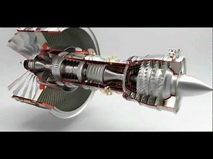 3D model of a jet engine - 3 Spool gas turbine engine