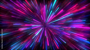 Looping dynamic background animation. Video animation of a black background with dynamic stars. Space effect of flight in space