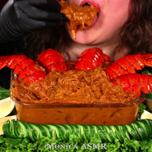 ASMR SEAFOOD BOIL MUKBANG LOBSTER TAILS In Monica ASMR SPICY CREAMY DIPPIN' SAUCE No Talking 🤤 YOUTUBE LINK IN BIO 🤗