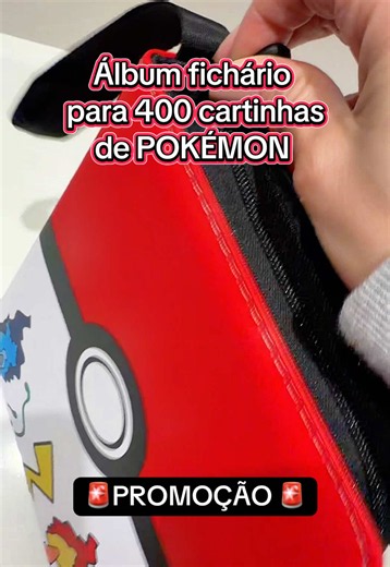 Álbum fichário para 400 cartinhas de Pokémon — organizador prático