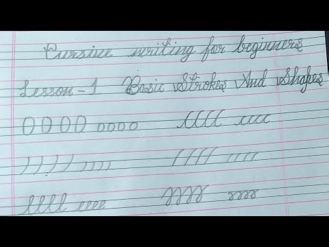 Cursive handwriting for beginners l Lesson -1 Basic Strokes And Shapes l Cursive_writing_practice