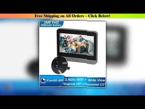 iCam365 APP Smart 3MP Digital Peephole 2.4Ghz WiFi 940NM Night Vision PIR Digital Viewer Door
