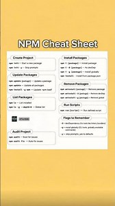 NPM Cheat Sheet 🚀 Essential Commands Every JavaScript Developer Must Know
