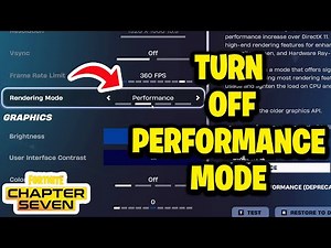 How To Turn Off Performance Mode in Fortnite - Chapter 7