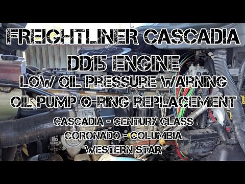 Freightliner Cascadia DD13 DD15 oil pressure low oil pump o-ring replacement oil pressure warning