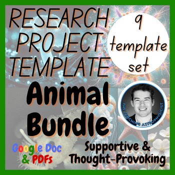 Animals Related | Set of 9 Biology Research Project Templates | Digital   Print