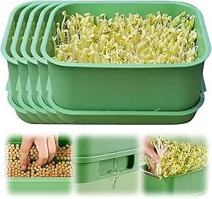 Yonynn Seed Sprouting Kit, Special Planting Pot for Germination, Seed Sprouting Kit for Growing Bean Sprouts, Broccoli, Alfalfa & Microgreens (1)
