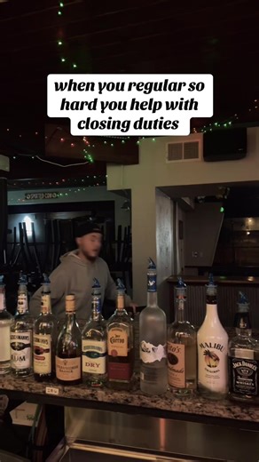 if you got time to lean (drink) you got time to clean 😂 I miss working here 😭#bartendinglife #wiscobars #hometownbar #sobrietytest @BluecollarBrendan