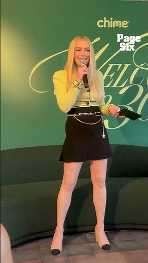 Lindsay Lohan seen celebrating her Chime campaign in NYC 💚 #shorts
