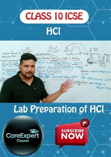 Study of compound | Lab Preparation of HCL | Class 10 ICSE ‪@CoreExpertClasses‬​#icsechemistry #icse