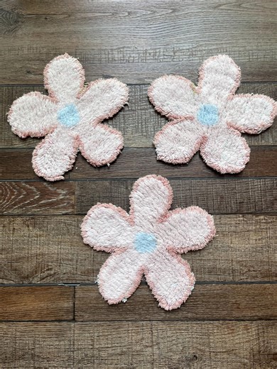 3 LARGE Vintage Chenille Applique Flowers Cut From Chenille Bedspreads - Etsy Canada
