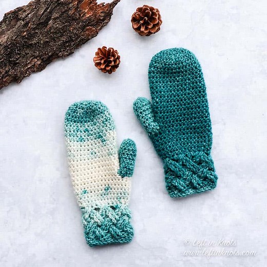 Crochet Celtic Winters Mittens - Free Pattern