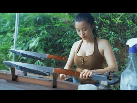 Forging Forged Knife in a Forge & Knife Making Process – Female Blacksmith