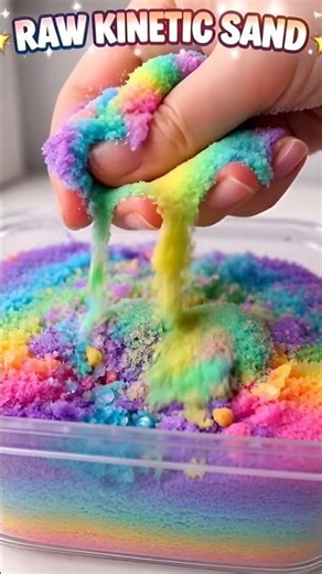 Crushing Rainbow Sand: ASMR Experience #ai #aiart #asmr #kineticsand #satisfying #asmrsounds