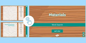 Materials Interactive Word Search