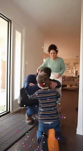 Dad Comes Home Early, Kids Explode With Confetti