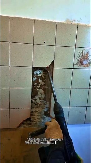 Fast Wall Tile Removal Using Rotary Hammer Drill | Professional Demolition Technique