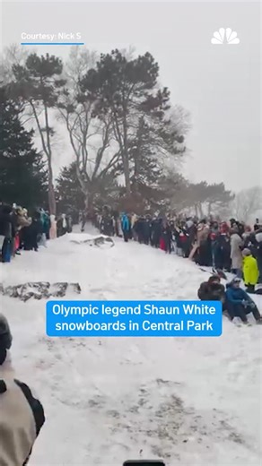 Legendary Olympic snowboarder Shaun White was seen snowboarding and pulling stunts in New York’s Central Park on Sunday, Jan. 25. #nbc10philly #shaunwhite #snow #snowboarding | NBC10 Philadelphia