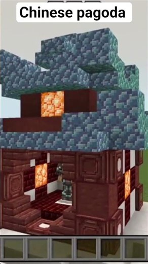 Chinese pagoda design for Minecraft house and base with netherite armour