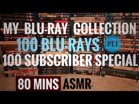 ASMR • My Blu-Ray Collection (Pt. 1/2)• 100 Subscriber Special 🥳 Whispering/Tapping (80 mins)